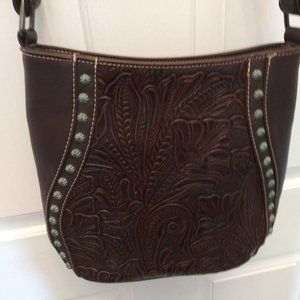 Trinity Ranch leather crossbody/shoulder handbag